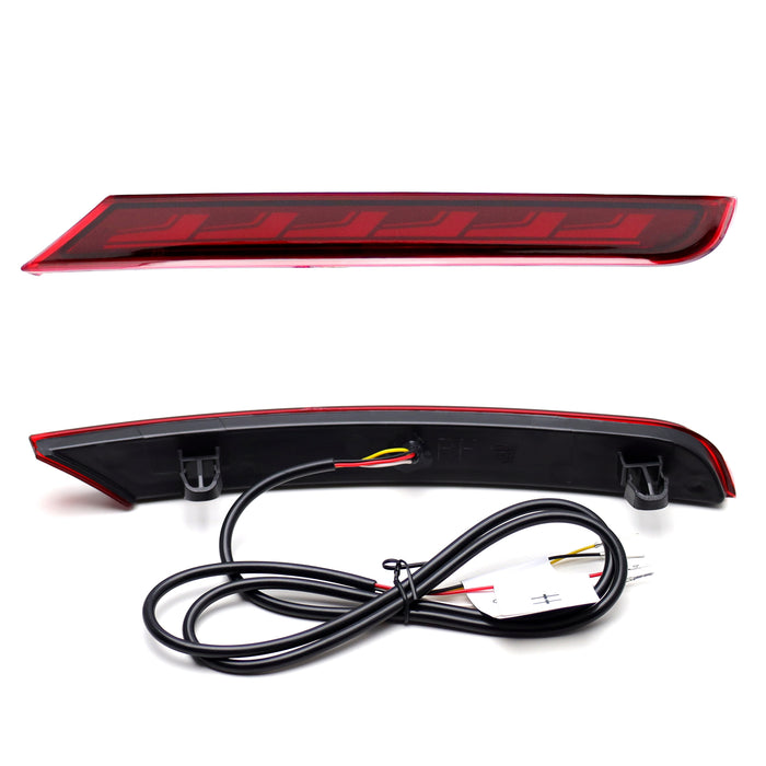 Dark Red Lens Full LED Rear Bumper Reflector Lights For Volkswagen 20-22 Passat