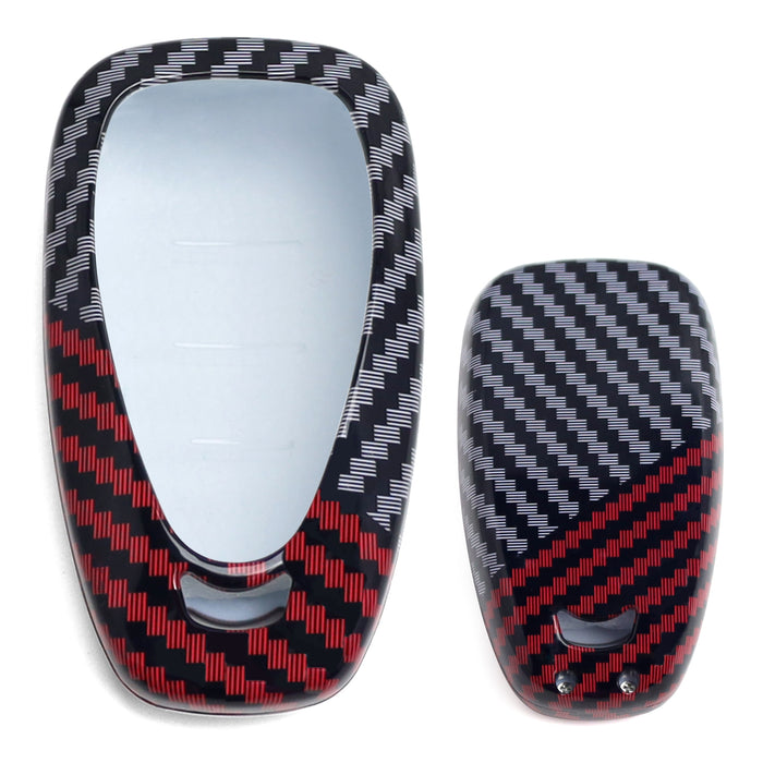 Black/Red Carbon Pattern Hard Key Case Shell For Chevy Camaro Malibu Cruze Volt