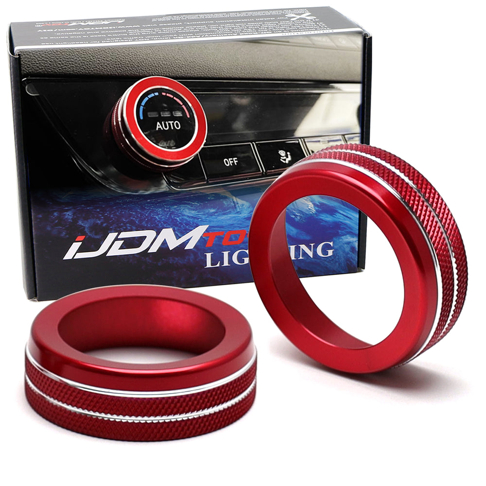 Sports Red Center Console AC Climate Control Knob Covers For Hyundai 21+ Elantra