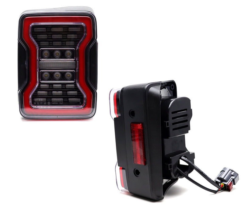 JL Style Clear Lens 4-In-1 Full LED Tail Lights For Jeep 1997-17 Wrangler JK JKU