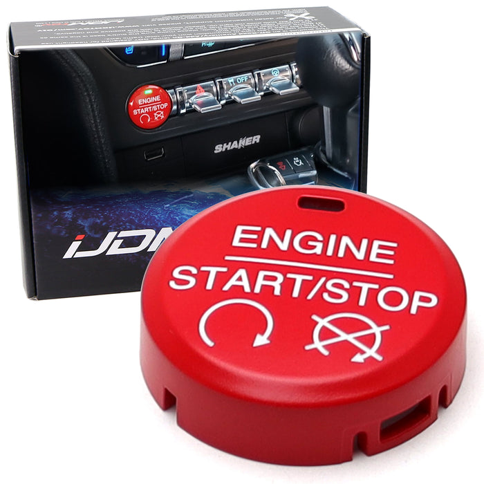 Red Performance GT350 Style Engine Push Start Button Cover For 2015-2023 Mustang