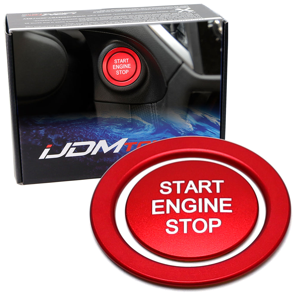 Sports Red Engine Push Start Cover w/ Ring Trim For 2022+ Subaru BRZ Toyota GR86