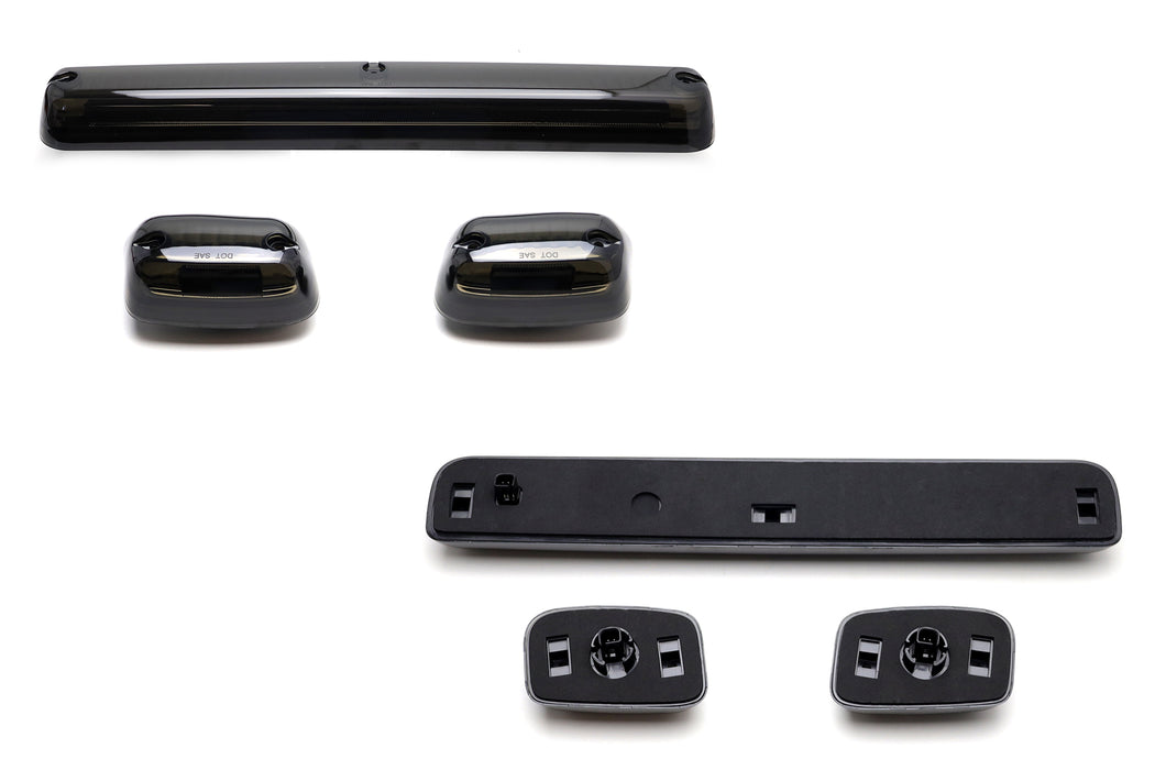 Black-Out Amber Full Strip LED Cab Roof Light Kit For 07-14 Silverado Sierra HD