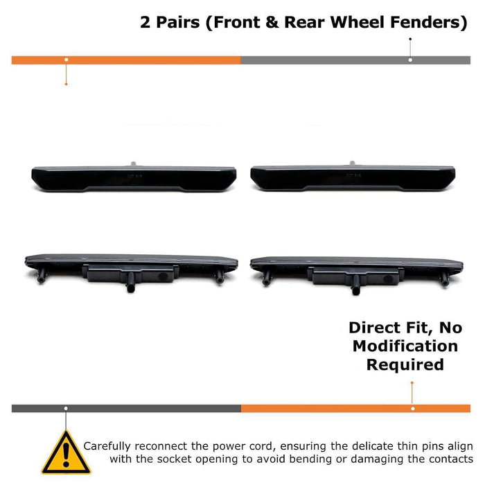 4pc Smoke Lens Amber Color LED Fender Side Markers For GMC Sierra 2500, Canyon