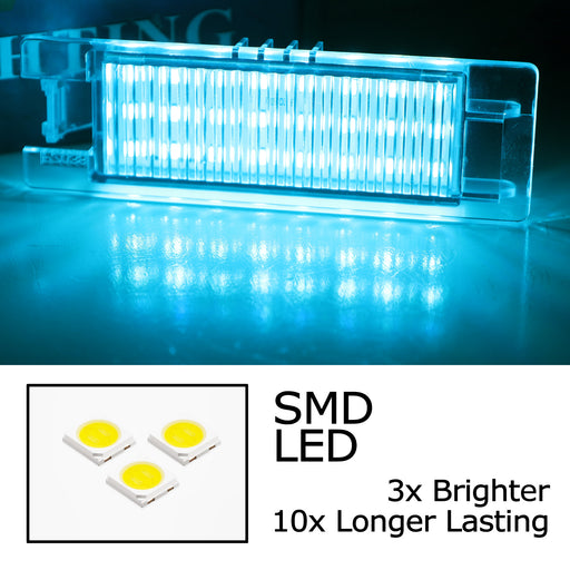 Aqua Ice Blue CANbus LED License Plate Light For 14-24 Chevy Camaro 13-15 Malibu