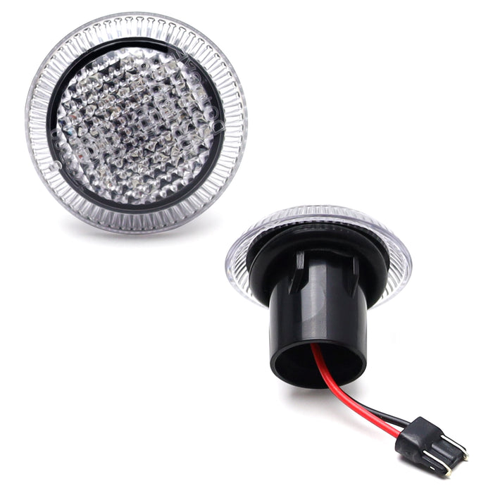 Clear Lens Round Shape Amber Full LED Side Markers For Ford Transit Connect Van