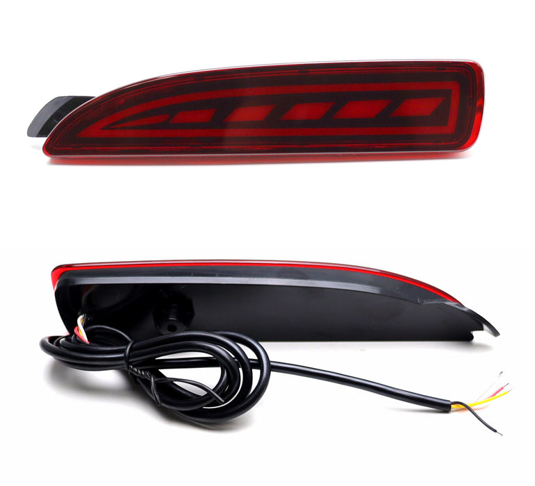 Red Lens Full LED Rear Bumper Reflector Kit For Mazda 3 5 6 as Tail/Brake/Signal