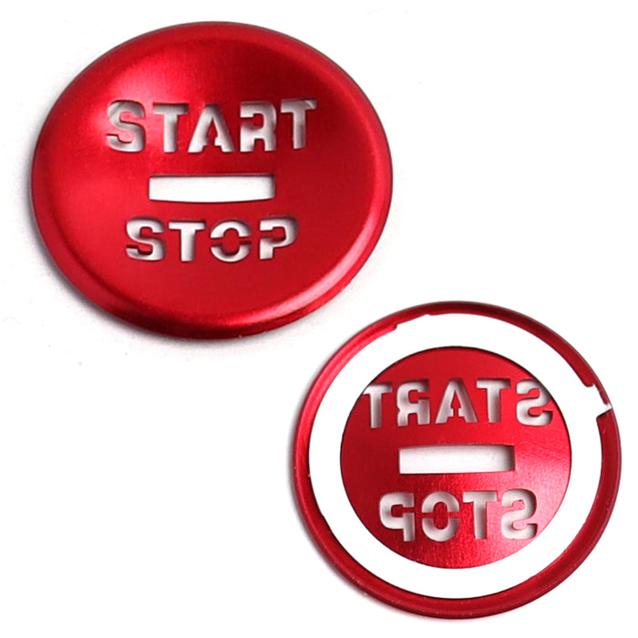 Sports Red Engine Push Start Button w/ Laser CNC Cut Letters For Jaguar 08-15 XF