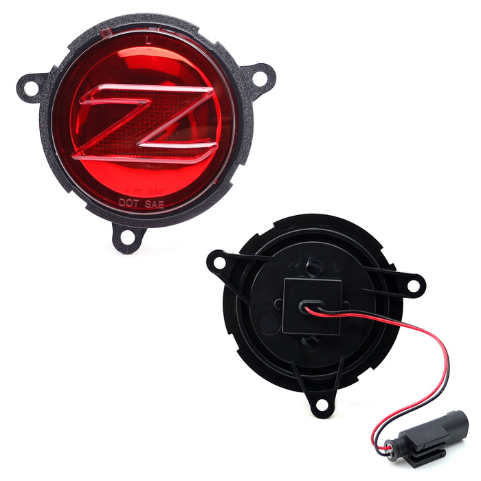 Red Chrome Reflex LED Illuminated Z-Emblem Rear Side Markers For BMW Z4 E85/E86