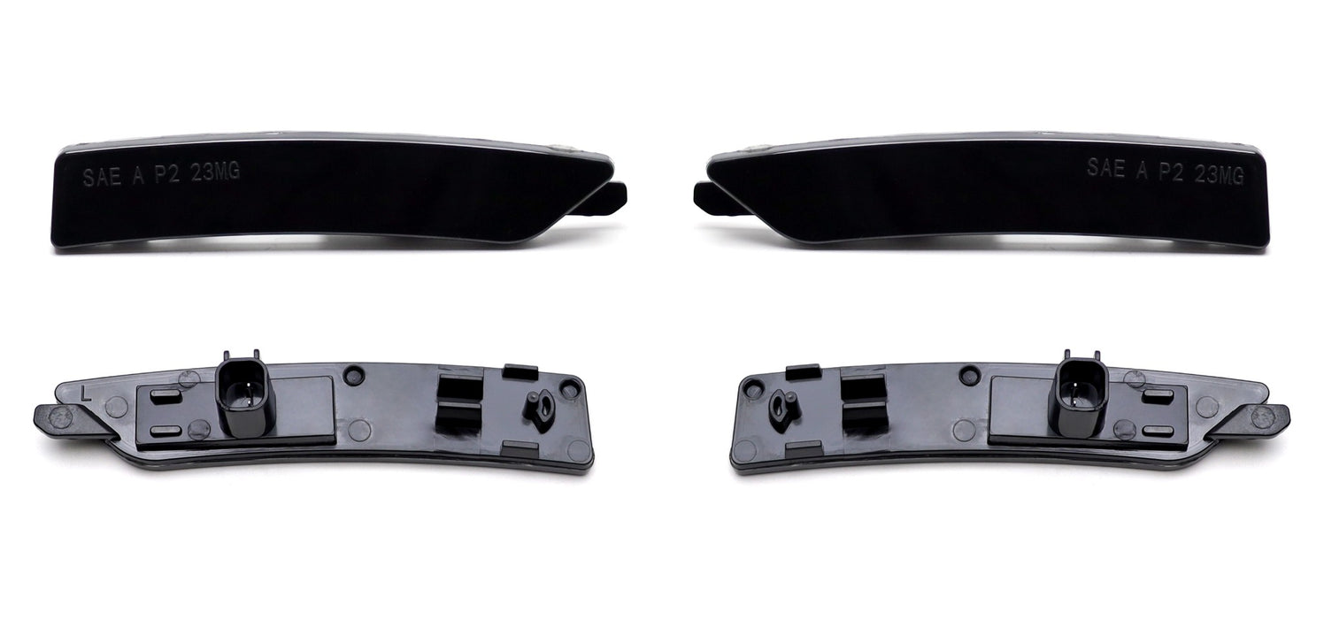 Smoke Lens All White LED Front & Rear Side Marker Light Kit For Ford 24+ Mustang