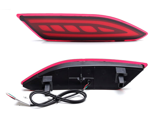 Red Full LED Bumper Reflector Lights For JDM Honda 2016-22 Vezel (also fit HR-V)