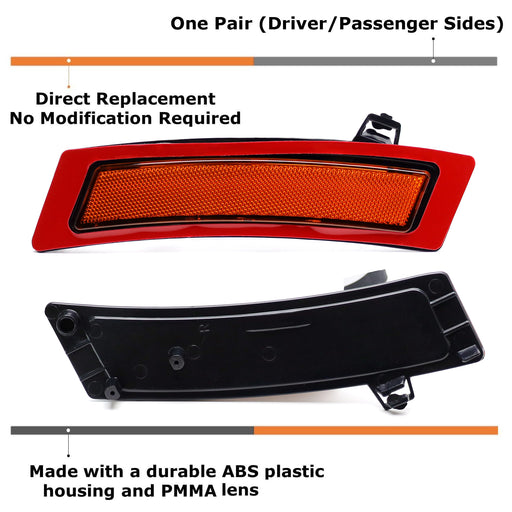 OE-Spec Amber Lens Front Bumper Side Markers For 2011-2013 BMW E70 X5 LCI Model