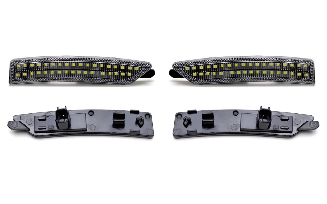 Clear Lens All White LED Front & Rear Side Marker Light Kit For Ford 24+ Mustang