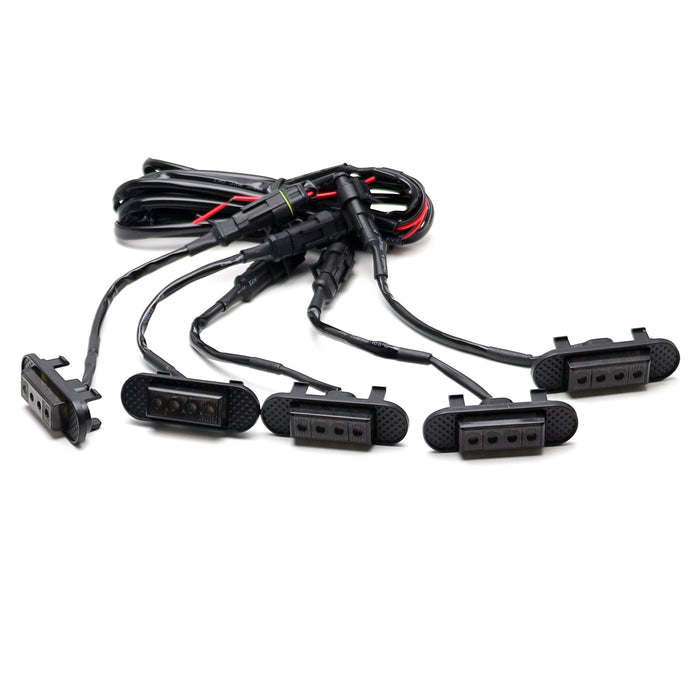 5pc Smoked Amber Full LED Raptor Lighting Kit For Ford Bronco Oval Grill Opening