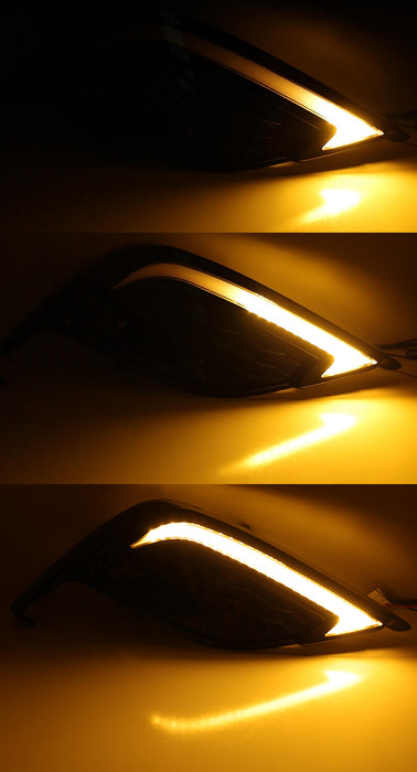 JDM Switchback LED DRL Bezels w/ 15W LED Fog Lamps Kit For Toyota 21+ Camry SE