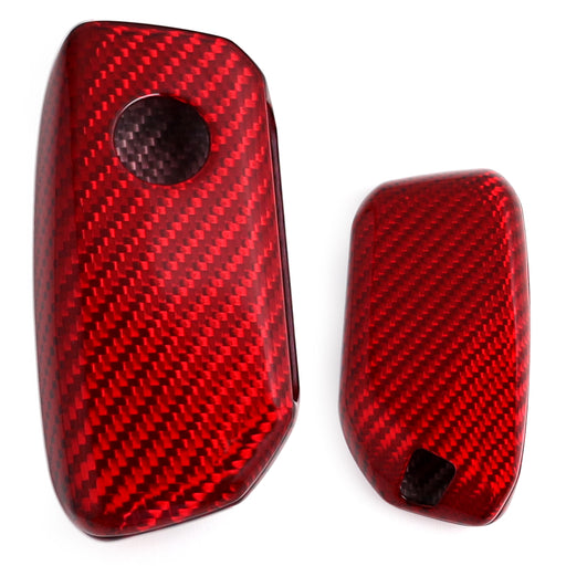 Real Red Carbon Fiber Key Fob Cover For BMW 2023-up X5 X6 X7 iX 5 7 Series i5 i7