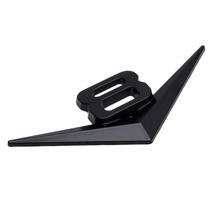Vintage Style Matte Black Metal V8 Emblem For Grille Hood Trunk Fender Side Door