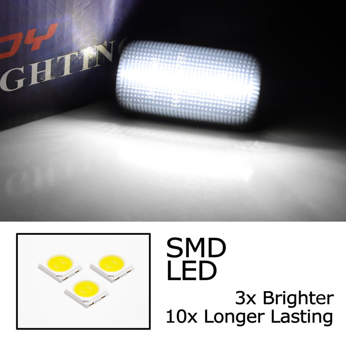 Smoke Lens All White LED Rear Fender Marker Lights For 15+ Chevy GMC 2500/3500HD