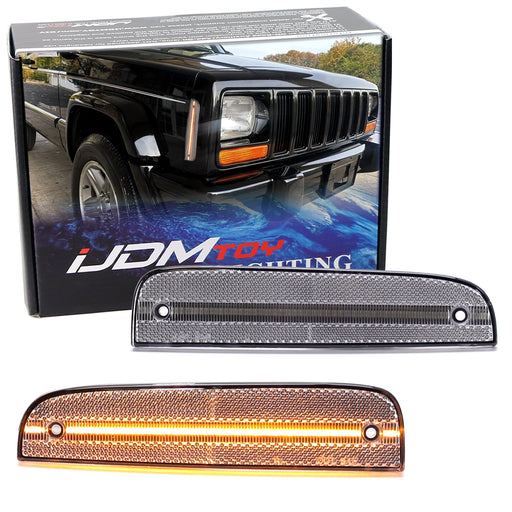 Clear Lens Amber Full LED Front Side Marker Lights For Jeep 1997-01 Cherokee LCI