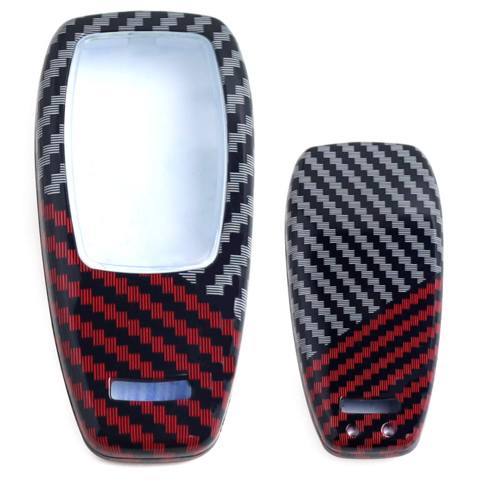 Black/Red Carbon Pattern Hard Key Cover For 17/18+ Mercedes E S G GLB GLC Class