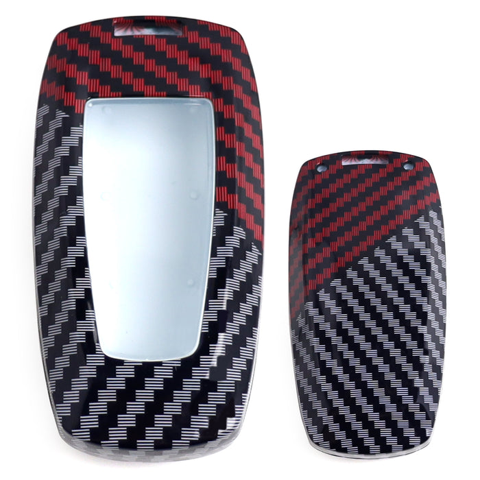 Black/Red Carbon Pattern Hard Key Cover For BMW 1 2 3 4 5 6 7 Series Fxx Chassis