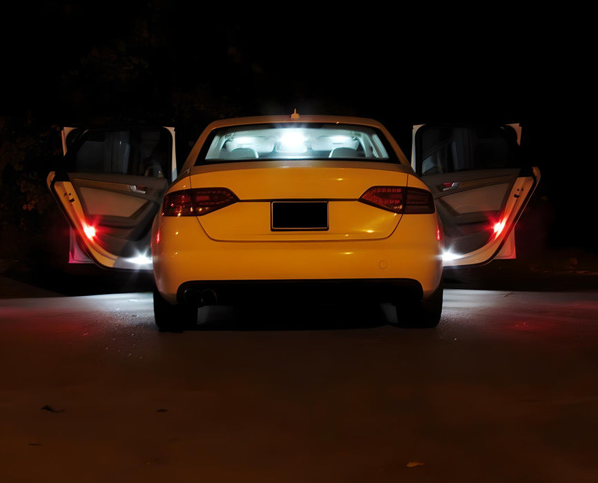 (2) Red Full LED Footwell, Side/Under Door/Dash, Trunk Cargo Lights For Audi VW