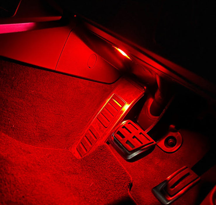 (2) Red Full LED Footwell, Side/Under Door/Dash, Trunk Cargo Lights For Audi VW