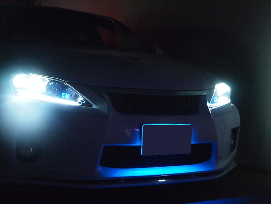 JDM Style Blue LED Illuminated Background Light Frame Kit For US Licen ...