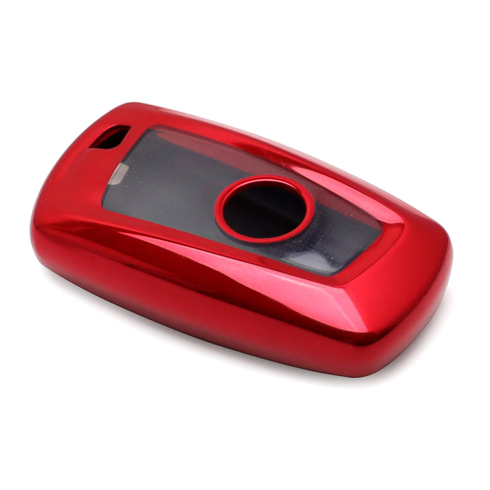 Chrome Red TPU Key Fob Case For BMW 1 2 3 4 5 6 7 Series X1 X3 X4 4-Button Key