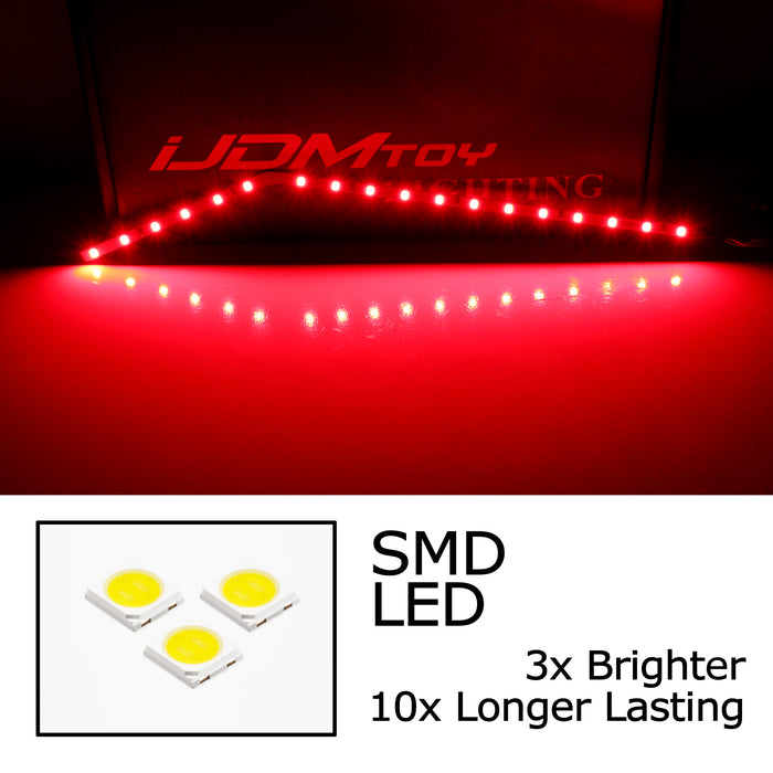 Red LED Background Illumination Kit 17-22 F250 F350 F450 Side Fender Emblem