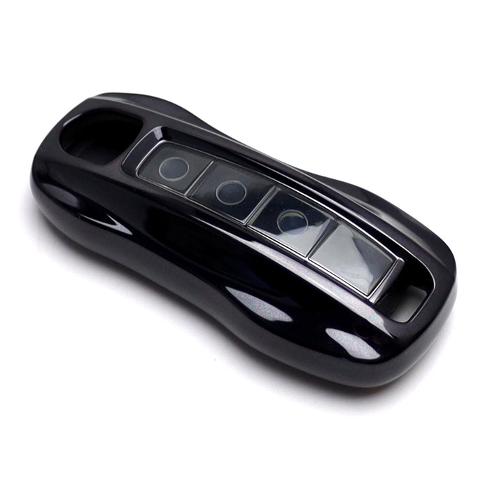 Black TPU Key Fob Cover w/ Button Cover Panel For 2017-up Porsche Panamera G2