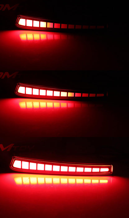 Smoked Lens LED Bumper Reflectors w/ Sequential Blink For 2019-22 Toyota Corolla