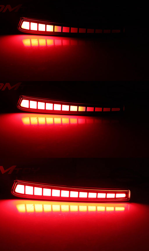 Smoked Lens LED Bumper Reflectors w/ Sequential Blink For 2019-22 Toyota Corolla