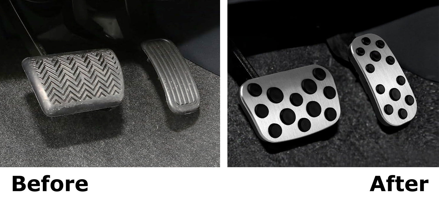 2pc Set Racing Style Silver Aluminum Foot Pedal Covers For Toyota Corolla C-HR