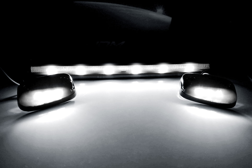 3pc Smoke OEM-Spec White Dotted LED Cab Roof Light For 07-14 Silverado/Sierra HD