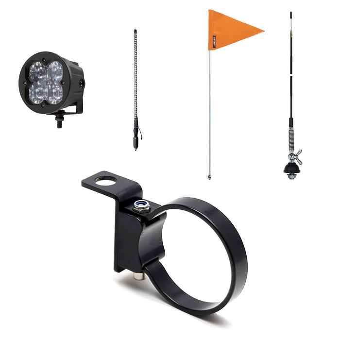 2.5" Bullbar Roll Bar Tube Adjustable Flag/Whip Light/CB Antenna Mount 1/2" Hole