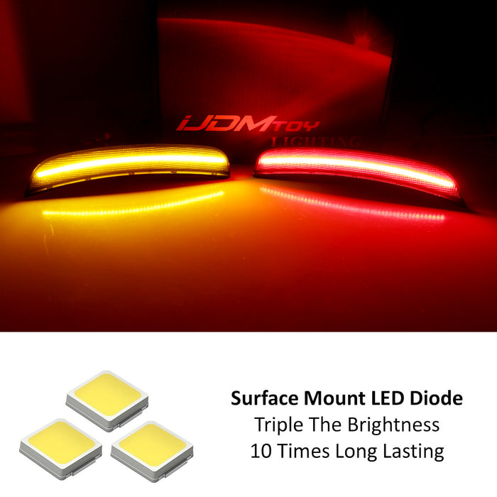 Smoke Lens Amber/Red LED Front/Rear Side Marker Lights For Fiat 11-19 500 Abarth