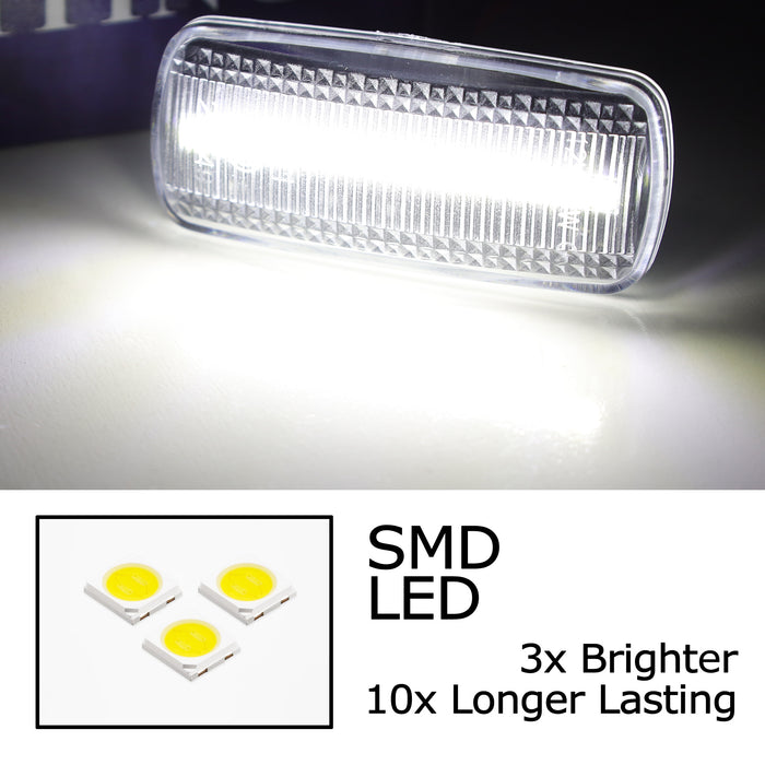 Clear Lens Front/Rear All White LED Fender Side Marker Lamps For 2010-18 RAM DRW