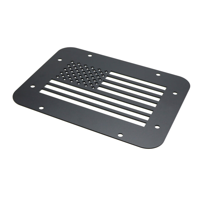 US Flag Style Tailgate Spare Tire Carrier Delete Plate For Jeep Wrangler JK JKU