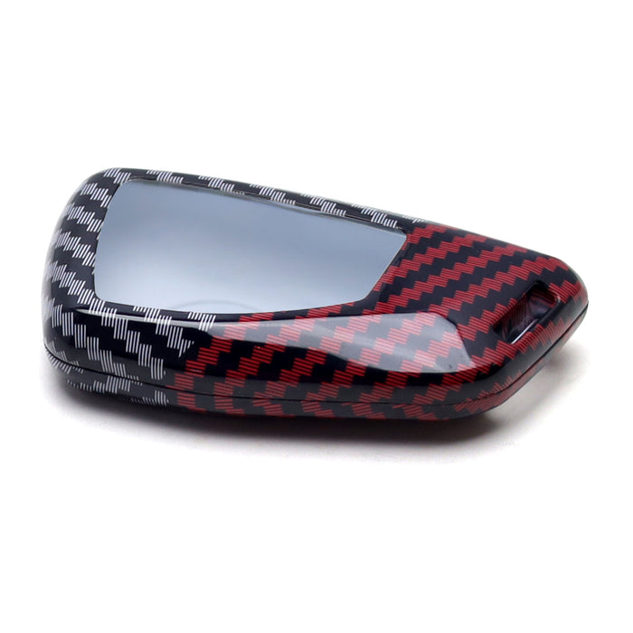 Black/Red Carbon Pattern Hard Key Case Shell For 21+ Chevy Suburban/Tahoe Yukon