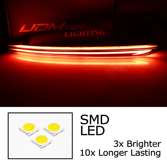 Smoked Lens Full LED Bumper Reflector Lights w/Sequential Signal For Ford Fusion