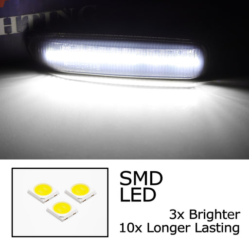 Smoke Lens White LED Sequential Side Marker Lights For BMW E46 99-01 3 Series 4D
