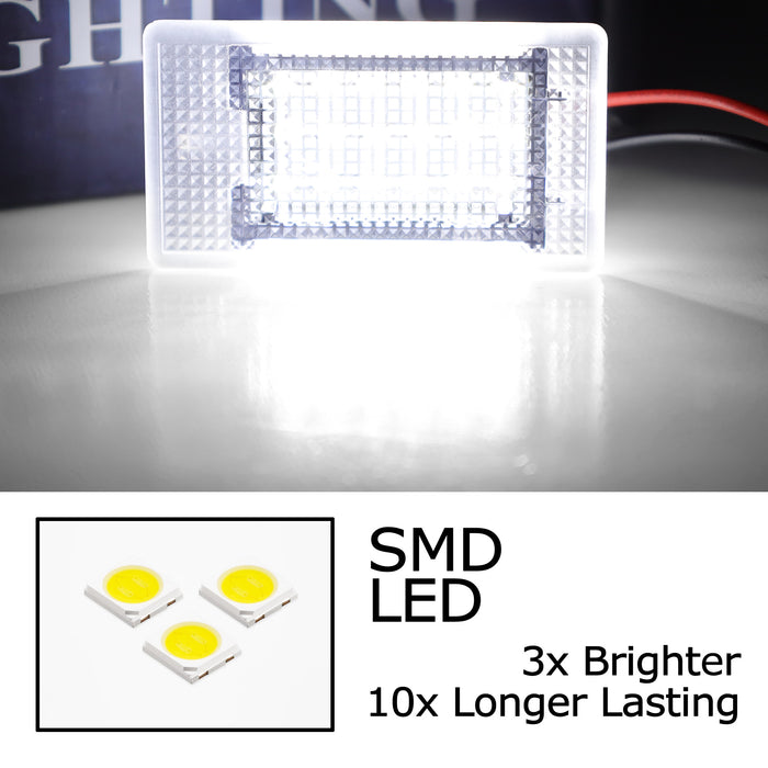 2 White 18-SMD Full LED Trunk Luggage Lamps For Ford Fiesta Focus C-Max EcoSport