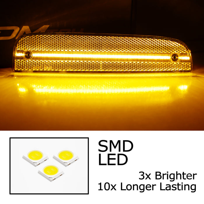 Clear Lens Amber Full LED Front Side Marker Lights For Jeep 1997-01 Cherokee LCI