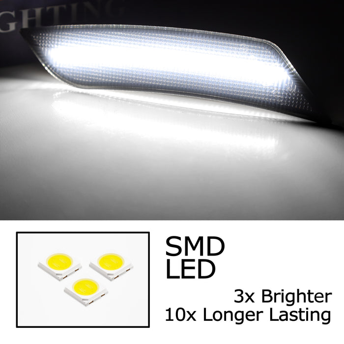 Smoked Lens White Full LED Side Marker Light Kit For Cadillac 19-up XT4, 20+ XT6