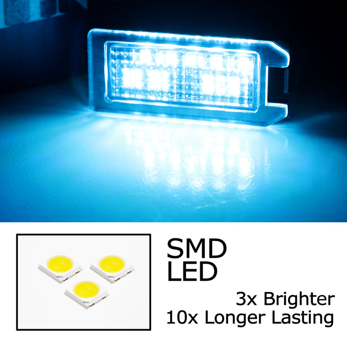 Ice Blue Full LED License Plate Lights For Fiat 500, WK2 Grand Cherokee, Levante