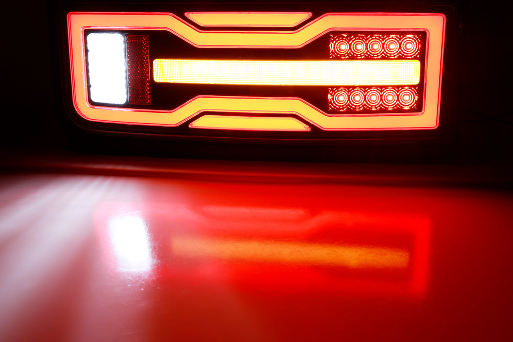 GMC Hummer EV Dark Smoked Lens Full LED Tail Lights w/ Turn/Brake/Reverse For H2