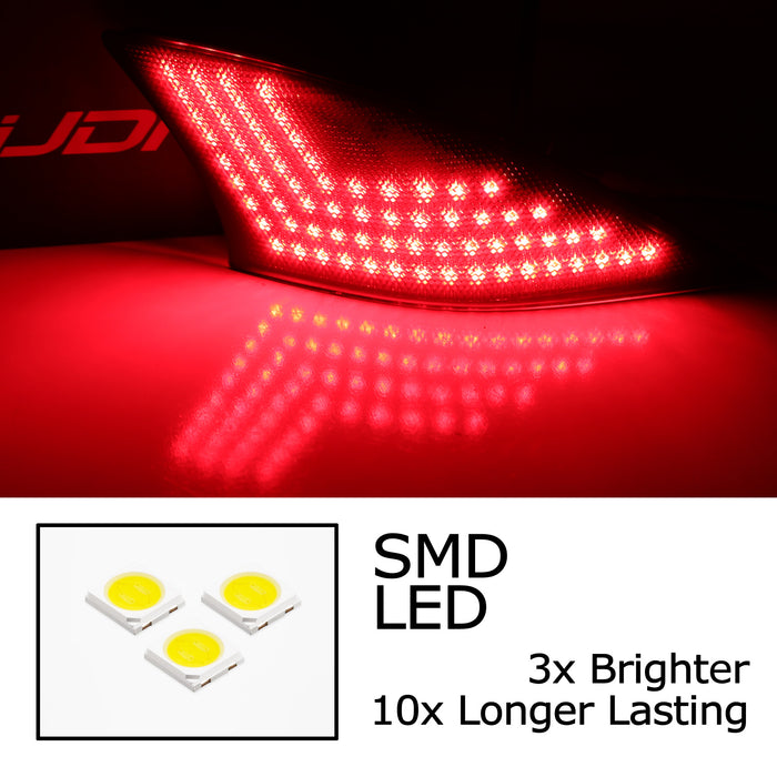 Smoked Lens Full LED Rear Bumper Reflectors Lights For 2014-20 Lexus IS250 IS350