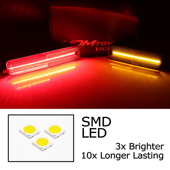 Smoked + Red Lens Full LED Front/Rear Side Markers For Pontiac 1998-02 Firebird