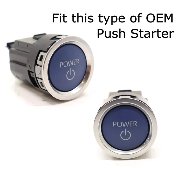 Sports Red "Power Symbol" Push Start Button w/Ring Trim For Toyota Hybrid EV etc